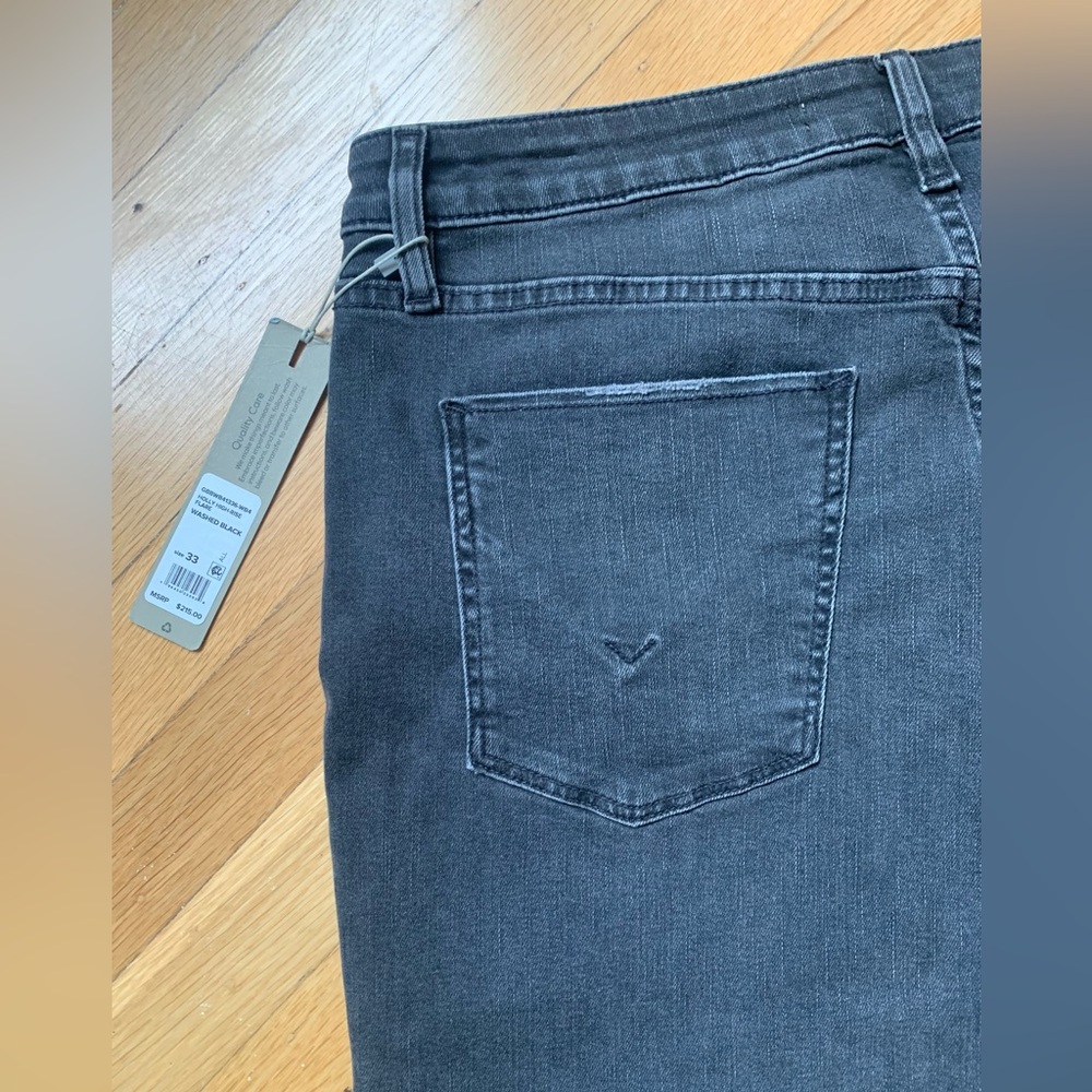 NWT HUDSON HOLLY HI-RISE FLARED WASHED BLACK RAW HEM SOFT STRETCH JEANS SIZE 33 - Picture 11 of 16